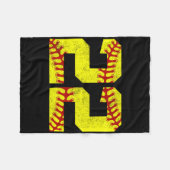 Vintage Softll 22 Jersey Number  Fleece Deken (Voorkant (Horizontaal))