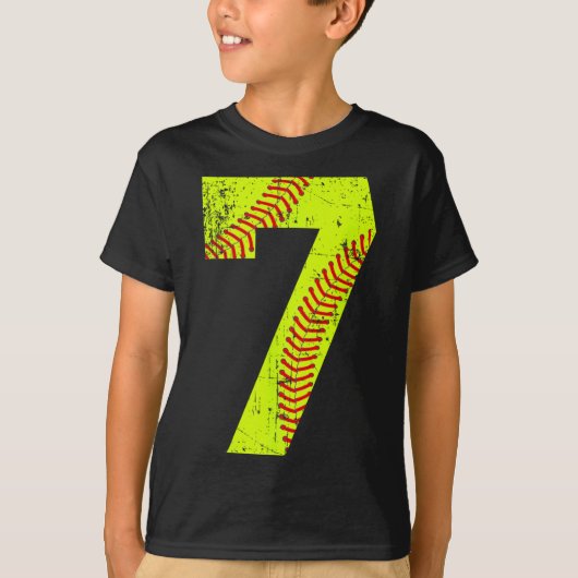 Vintage Softll 7 Rugnummer T-shirt (Voorkant)