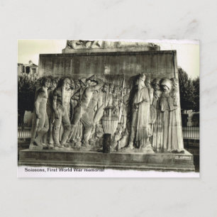 Vintage, Soissons, herdenking van de Eerste Wereld Briefkaart
