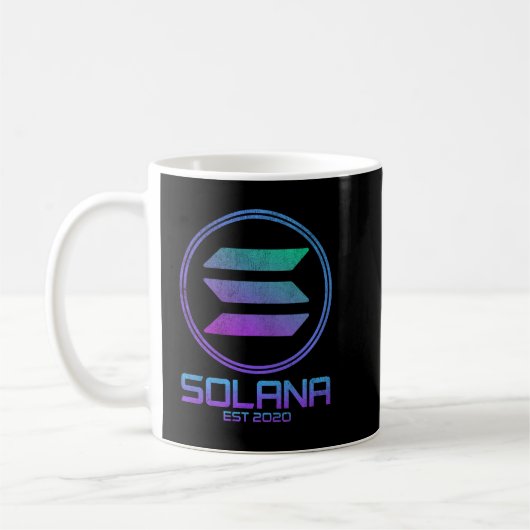 vintage solana SOL Crypto Coin HODL Koffiemok (Links)