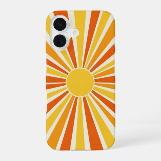 Vintage Solar Burst iPhone 16 Hoesje (Achterkant)