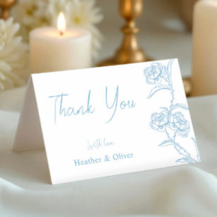 Vintage Something Blue voor ik 'I Do' Bruidsmeisje Bedankkaart