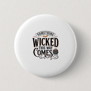 Vintage Something Wicked Halloween Shirt Design_1 Ronde Button 5,7 Cm