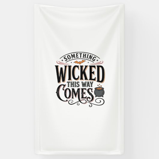Vintage Something Wicked Halloween Shirt Design_1 Spandoek (Verticaal)