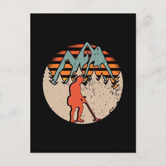 Vintage Sondeln Metaaldetectorist Briefkaart (Voorkant)