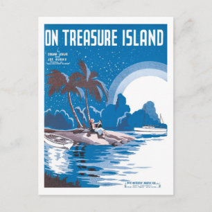 Vintage Songbook-Hoesje op Treasure Island Briefkaart