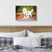 Vintage Sophie Sperlich Kittens Canvas Afdruk (Insitu (Slaapkamer))