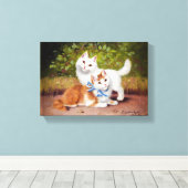 Vintage Sophie Sperlich Kittens Canvas Afdruk (Insitu (Houten vloer))