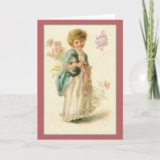 Vintage Souhaits Sincères French Birthday Card Kaart (Voorkant)