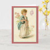 Vintage Souhaits Sincères French Birthday Card Kaart (Gele Bloem)