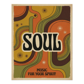 Vintage Soul Muziek Poster — Retro Soulful Vinyl A
