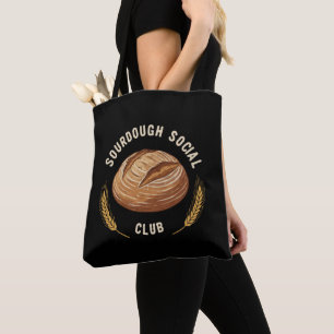 Vintage Sourdough Social Club Ambachtelijk brood Tote Bag