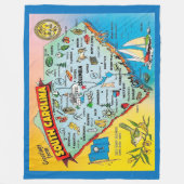 Vintage South Carolina Map Postcard Fleece Deken (Voorkant)