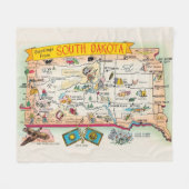 Vintage South Dakota kaart fleece deken (Voorkant (Horizontaal))