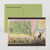 Vintage South Dakota Map Briefkaart (Voorkant / Achterkant)