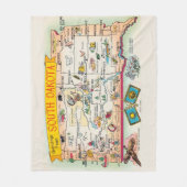 Vintage South Dakota Map Fleece Throw Deken (Voorkant)