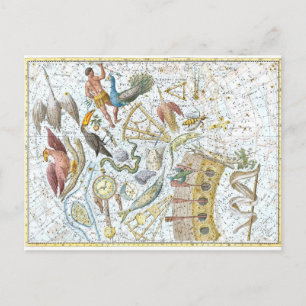 Vintage Southern Sky Constellations Celestial Map Briefkaart