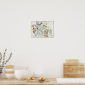 Vintage Southern Sky Constellations Celestial Map Poster (Keuken)