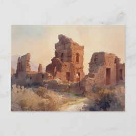 Vintage Southwestern Ruins Illustration Briefkaart