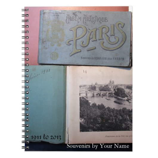 Vintage Souvenirs de Paris Persoonlijk Notitieboek (Voorkant)