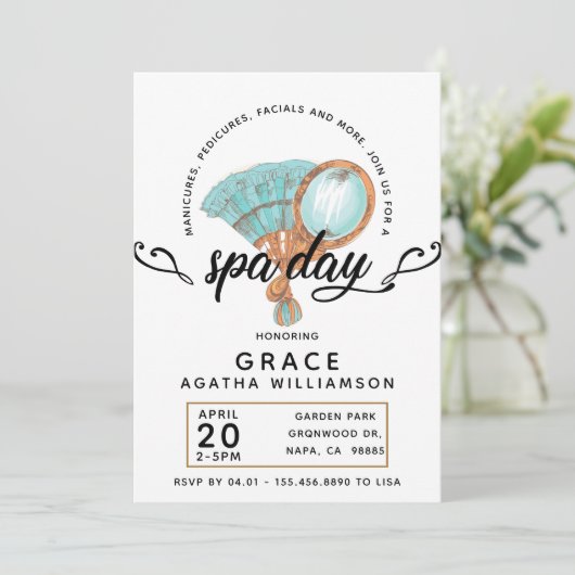 Vintage Spa-dag Kaart (Staand voorkant)