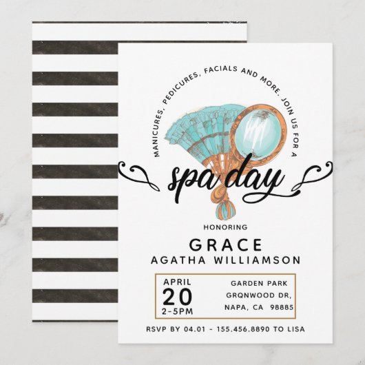 Vintage Spa-dag Kaart (Voorkant / Achterkant)