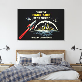 Vintage Space Maan Reis Canvas Print Retro Kunst
