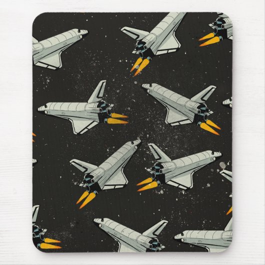vintage Space Shuttle-patroon Muismat (Voorkant)