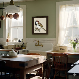 Vintage Sparrow Bird Illustration Poster