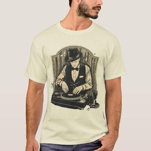 Vintage Speakeasy DJ T-shirt (Voorkant)