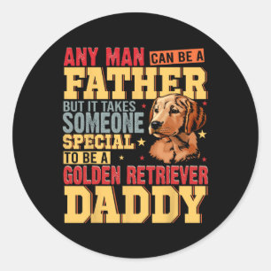 Vintage Special Golden Retriever Vader Vaderdag Ronde Sticker