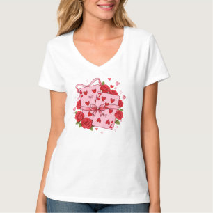 Vintage Speelkaarten Harten Valentijnsdag Coquette T-shirt