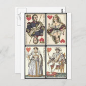 Vintage Speelkaarten - Koningen en Queens van Briefkaart (Voorkant / Achterkant)
