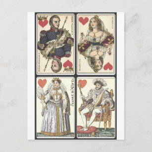 Vintage Speelkaarten - Koningen en Queens van Briefkaart