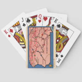 Vintage speelkaarten met kaart van Pennsylvania