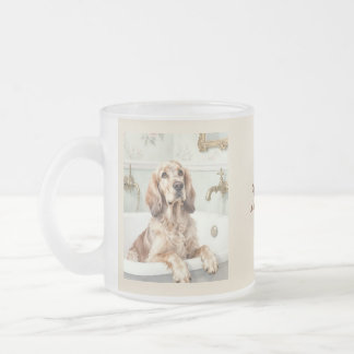 vintage spetter-spat bad-dag Ierse setter hond Matglas Koffiemok