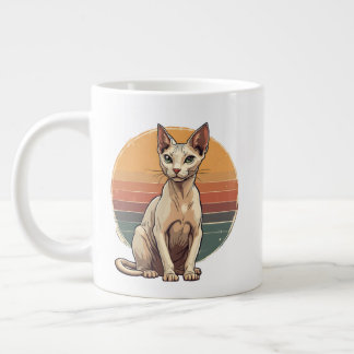 Vintage Sphynx Cat Mom Retro Art Grote Koffiekop