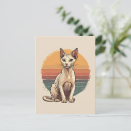 Vintage Sphynx Kat Moeder Retro Kunst Briefkaart