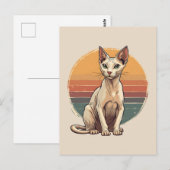 Vintage Sphynx Kat Moeder Retro Kunst Briefkaart (Voorkant / Achterkant)