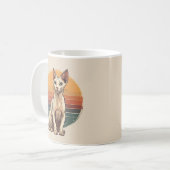 Vintage Sphynx Kat Moeder Retro Kunst Koffiemok (Voorkant links)
