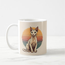 Vintage Sphynx Kat Moeder Retro Kunst Koffiemok