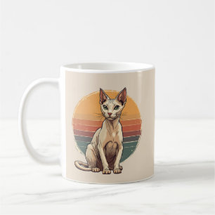Vintage Sphynx Kat Moeder Retro Kunst Koffiemok