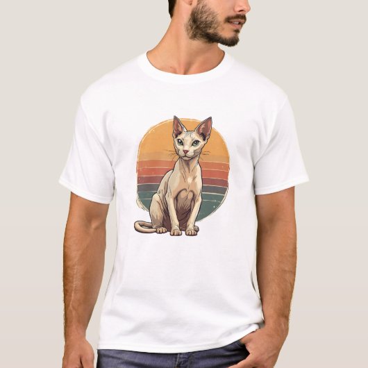 Vintage Sphynx Kat Moeder Retro Kunst T-shirt (Voorkant)
