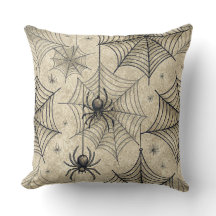 Vintage Spiders and Webs Halloween Pattern