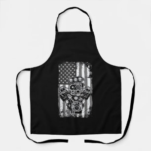 Vintage Spierkracht Auto Zuiger Amerikaanse Vlag G Schort