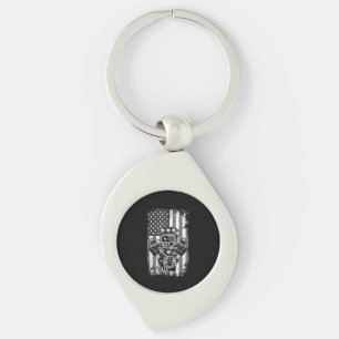 Vintage Spierkracht Auto Zuiger Amerikaanse Vlag G Sleutelhanger