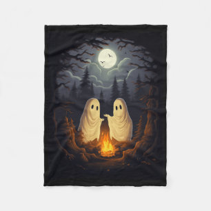Vintage spook camping kampvuur gotische Halloween Fleece Deken
