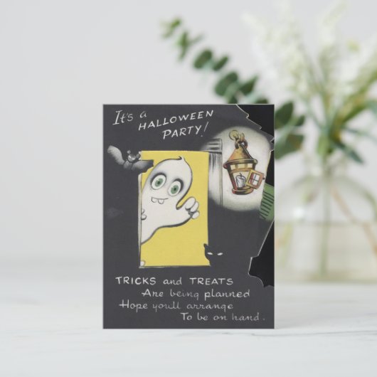 Vintage Spooky Halloween 3 Briefkaart (Staand voorkant)