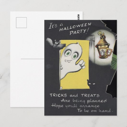 Vintage Spooky Halloween 3 Briefkaart (Voorkant / Achterkant)