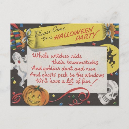 Vintage Spooky Halloween 4 Briefkaart (Voorkant)